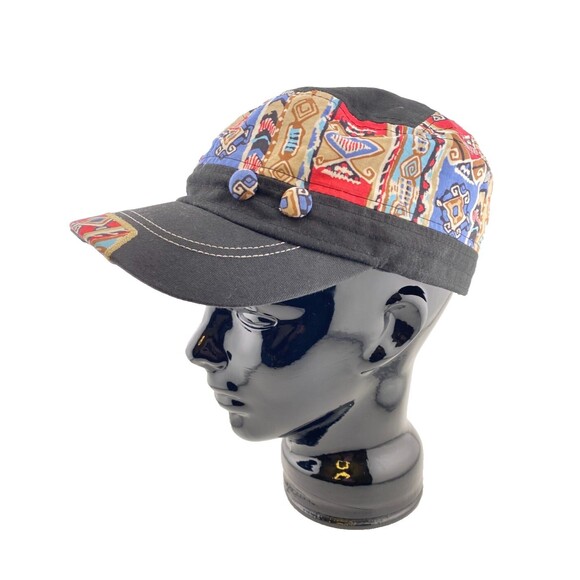 Vtg Y2K KBETHOS Hat Cap Women's Strapback Aztec Tribal Colorful Print Cotton NEW - Picture 2 of 8